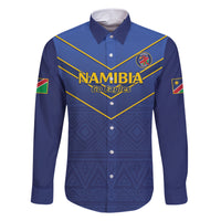 Custom Namibia Cricket Family Matching Short Sleeve Bodycon Dress and Hawaiian Shirt 2024 Go Eagles African Pattern - Wonder Print Shop