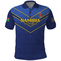 Custom Namibia Cricket Polo Shirt 2024 Go Eagles African Pattern - Wonder Print Shop