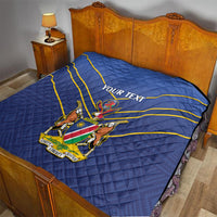 Custom Namibia Cricket Quilt 2024 Go Eagles African Pattern - Wonder Print Shop