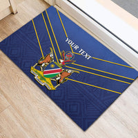 Custom Namibia Cricket Rubber Doormat 2024 Go Eagles African Pattern - Wonder Print Shop