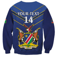 Custom Namibia Cricket Sweatshirt 2024 Go Eagles African Pattern - Wonder Print Shop