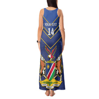 Custom Namibia Cricket Tank Maxi Dress 2024 Go Eagles African Pattern - Wonder Print Shop