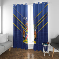 Custom Namibia Cricket Window Curtain 2024 Go Eagles African Pattern - Wonder Print Shop