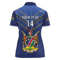 Custom Namibia Cricket Women Polo Shirt 2024 Go Eagles African Pattern - Wonder Print Shop
