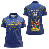Custom Namibia Cricket Women Polo Shirt 2024 Go Eagles African Pattern - Wonder Print Shop