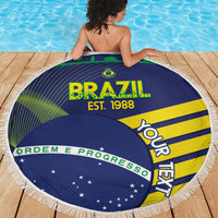 Custom Brazil Football Beach Blanket Summer 2024 Go Champions Selecao - Wonder Print Shop