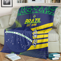 Custom Brazil Football Blanket Summer 2024 Olympic Go Champions Selecao