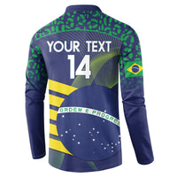 Custom Brazil Football Button Sweatshirt Summer 2024 Go Champions Selecao - Wonder Print Shop