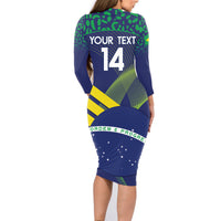 Custom Brazil Football Family Matching Long Sleeve Bodycon Dress and Hawaiian Shirt Summer 2024 Go Champions Selecao - Wonder Print Shop