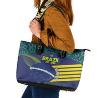 Custom Brazil Football Leather Tote Bag Summer 2024 Go Champions Selecao - Wonder Print Shop
