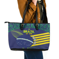 Custom Brazil Football Leather Tote Bag Summer 2024 Go Champions Selecao - Wonder Print Shop