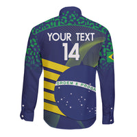 Custom Brazil Football Long Sleeve Button Shirt Summer 2024 Go Champions Selecao - Wonder Print Shop