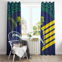Custom Brazil Football Window Curtain Summer 2024 Go Champions Selecao - Wonder Print Shop