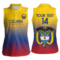 Custom Colombia Football Women Sleeveless Polo Shirt Summer 2024 Las Chicas Superpoderosas - Wonder Print Shop