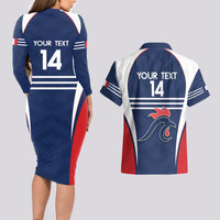 Custom France Football Couples Matching Long Sleeve Bodycon Dress and Hawaiian Shirt Summer 2024 Les Bleues - Wonder Print Shop