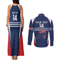 Custom France Football Couples Matching Tank Maxi Dress and Long Sleeve Button Shirt Summer 2024 Les Bleues - Wonder Print Shop