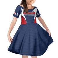 Custom France Football Kid Short Sleeve Dress Summer 2024 Les Bleues - Wonder Print Shop