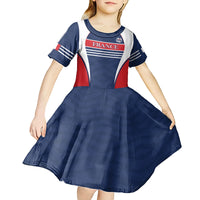 Custom France Football Kid Short Sleeve Dress Summer 2024 Les Bleues - Wonder Print Shop