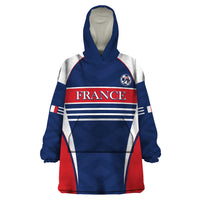 Custom France Football Wearable Blanket Hoodie Summer 2024 Les Bleues - Wonder Print Shop