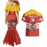 Custom Spain Football Couples Matching Mermaid Dress and Hawaiian Shirt Summer 2024 La Roja - Wonder Print Shop