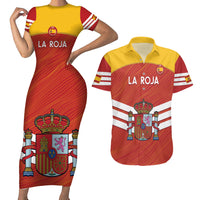 Custom Spain Football Couples Matching Short Sleeve Bodycon Dress and Hawaiian Shirt Summer 2024 La Roja - Wonder Print Shop