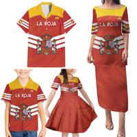 Custom Spain Football Family Matching Puletasi and Hawaiian Shirt Summer 2024 La Roja - Wonder Print Shop