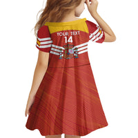 Custom Spain Football Kid Short Sleeve Dress Summer 2024 La Roja - Wonder Print Shop