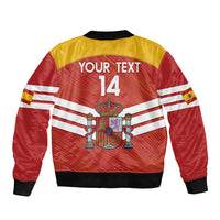 Custom Spain Football Sleeve Zip Bomber Jacket Summer 2024 La Roja - Wonder Print Shop