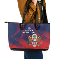 Custom United States Soccer Leather Tote Bag Summer 2024 Go USA - Wonder Print Shop