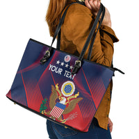 Custom United States Soccer Leather Tote Bag Summer 2024 Go USA - Wonder Print Shop