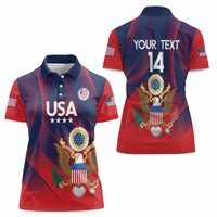Custom United States Soccer Women Polo Shirt Summer 2024 Go USA - Wonder Print Shop