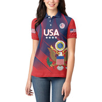 Custom United States Soccer Women Polo Shirt Summer 2024 Go USA - Wonder Print Shop