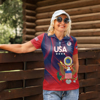Custom United States Soccer Women Polo Shirt Summer 2024 Go USA - Wonder Print Shop