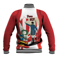 Peru Independence Day Baseball Jacket Jose de San Martin Fiestas Patrias