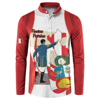Peru Independence Day Button Sweatshirt Jose de San Martin Fiestas Patrias