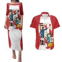 Peru Independence Day Couples Matching Puletasi and Hawaiian Shirt Jose de San Martin Fiestas Patrias