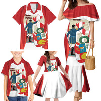 Peru Independence Day Family Matching Mermaid Dress and Hawaiian Shirt Jose de San Martin Fiestas Patrias