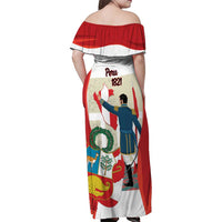 Peru Independence Day Family Matching Off Shoulder Maxi Dress and Hawaiian Shirt Jose de San Martin Fiestas Patrias