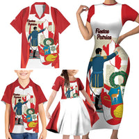 Peru Independence Day Family Matching Short Sleeve Bodycon Dress and Hawaiian Shirt Jose de San Martin Fiestas Patrias