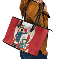 Peru Independence Day Leather Tote Bag Jose de San Martin Fiestas Patrias