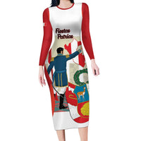 Peru Independence Day Long Sleeve Bodycon Dress Jose de San Martin Fiestas Patrias