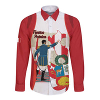Peru Independence Day Long Sleeve Button Shirt Jose de San Martin Fiestas Patrias