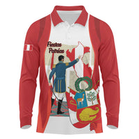 Peru Independence Day Long Sleeve Polo Shirt Jose de San Martin Fiestas Patrias