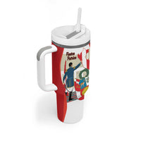 Peru Independence Day Tumbler With Handle Jose de San Martin Fiestas Patrias