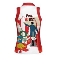 Peru Independence Day Women Sleeveless Polo Shirt Jose de San Martin Fiestas Patrias