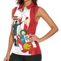 Peru Independence Day Women Sleeveless Polo Shirt Jose de San Martin Fiestas Patrias