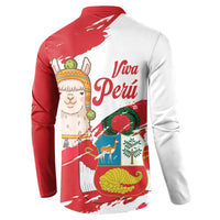 Fiestas Patrias de Peru Button Sweatshirt Coat Of Arms With Cute Alpaca Face