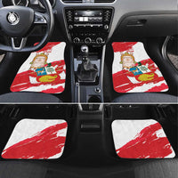Fiestas Patrias de Peru Car Mats Coat Of Arms With Cute Alpaca Face