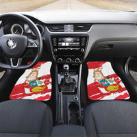 Fiestas Patrias de Peru Car Mats Coat Of Arms With Cute Alpaca Face