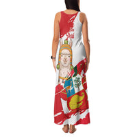 Fiestas Patrias de Peru Family Matching Tank Maxi Dress and Hawaiian Shirt Coat Of Arms With Cute Alpaca Face